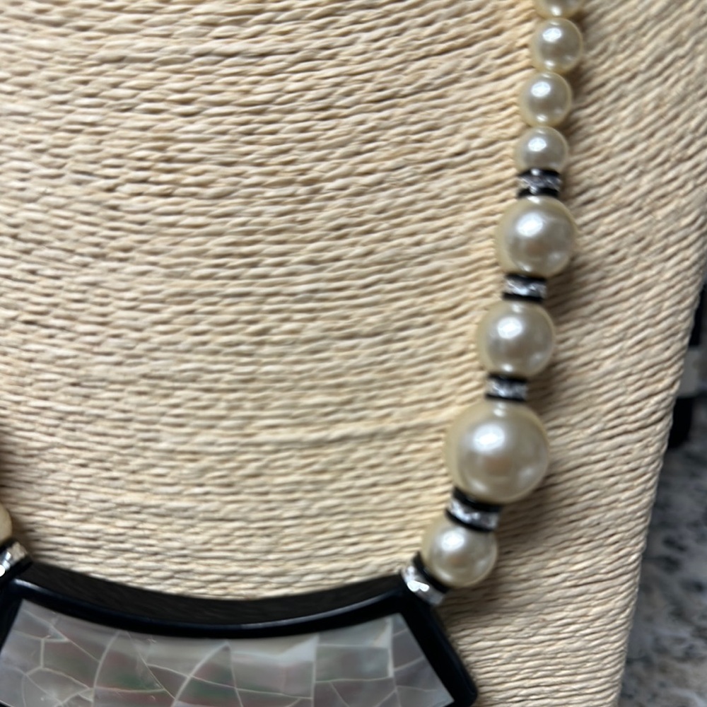 Elegant Abalone and Silver Tone Lee Sands (suspected-not marked) Necklace - Picture 3 of 4
